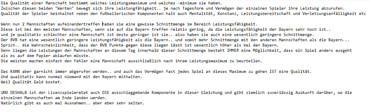 MarcPitz's tweet photo. @kendo_276 @Chris_AO86 @TobiasEscher Typische Antwort von Leuten die nicht verstehen wie Qualität sich auf die Leistungsfähigkeit deiner Kaders und damit auf die Wahrscheinlichkeit wieviel Punkte du über 34 Spieltage liegen lässt, auswirkt.
Ich kanns dir erklären.. bezweifle aber dass du es verstehst..😉 https://t.co/ibcyfdbg4c