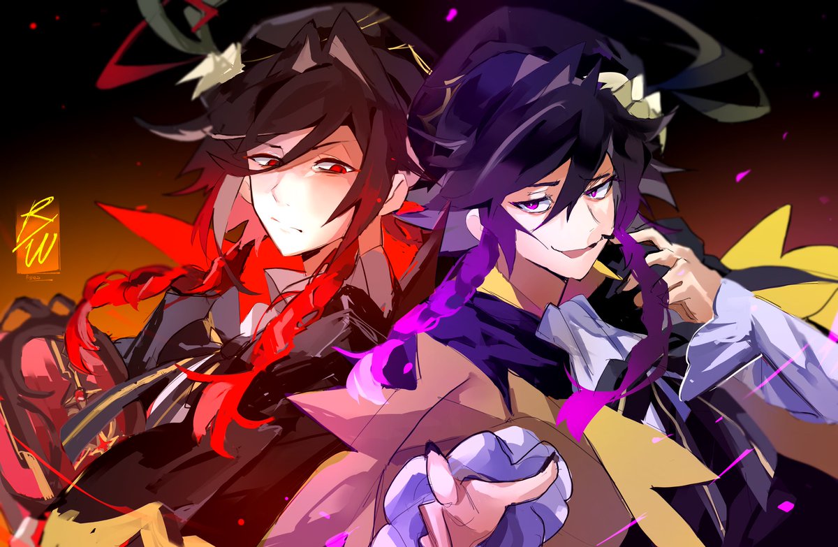 RwesRW's tweet photo. Thank you to @salientcalixxx and their Corrupted Venti. These two would haunt the entirety of Teyvat together. 

#ventithebard #Genshin_Impact #darkventi #corruptedventi #anime https://t.co/v97Lcealb1