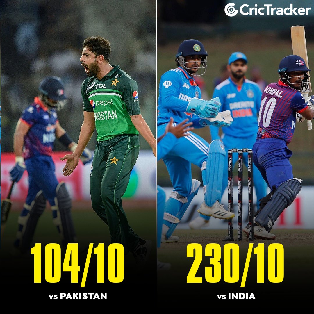 Cricketracker's tweet photo. An impressive batting performance from Nepal after getting bowled for just 104 runs in the previous ODI against Pakistan. https://t.co/sudAHfscBb