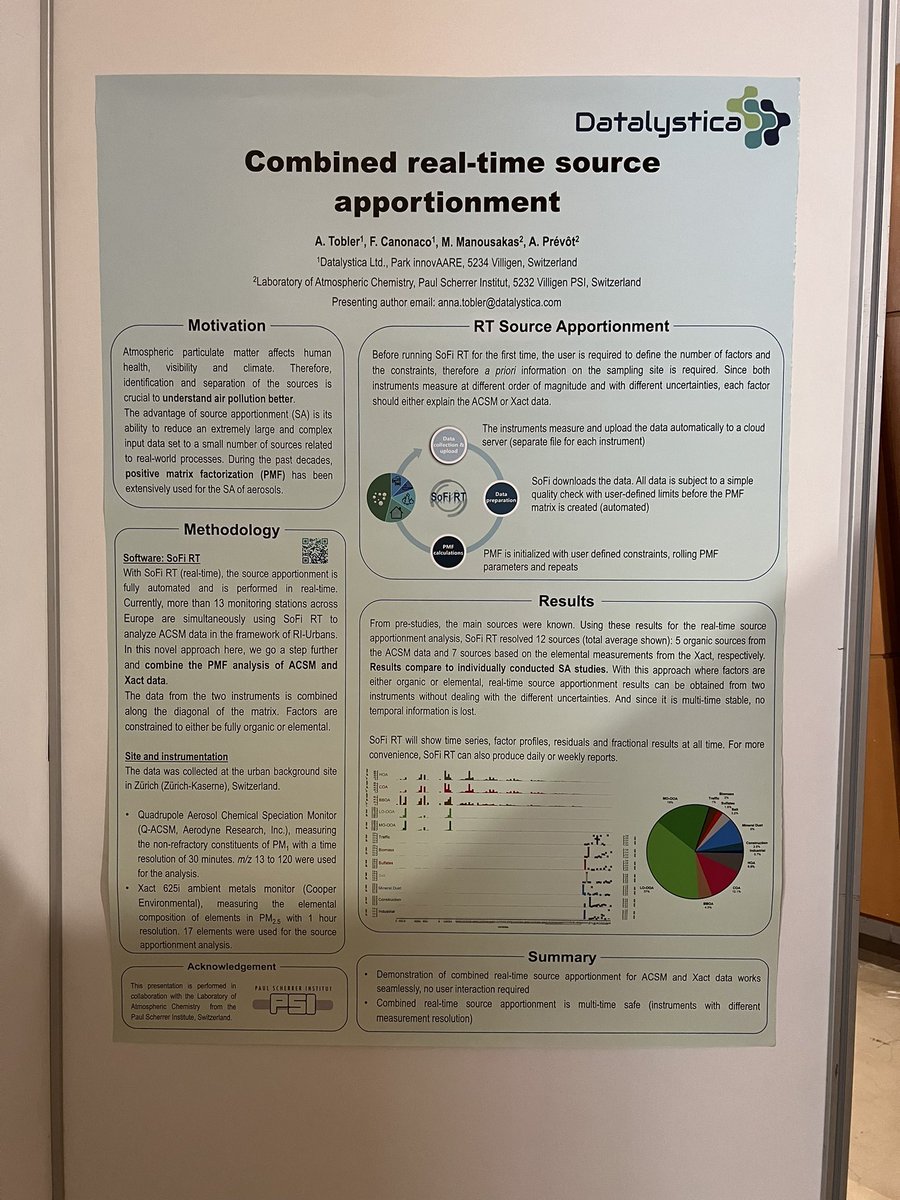 datalystica's tweet photo. Interested in real-time source apportionment? Check our posters (2.09-25 and 2.09-26) or stop by our booth to learn more. Looking forward to chat with you! #EAC2023 https://t.co/5fbEQUUOaX