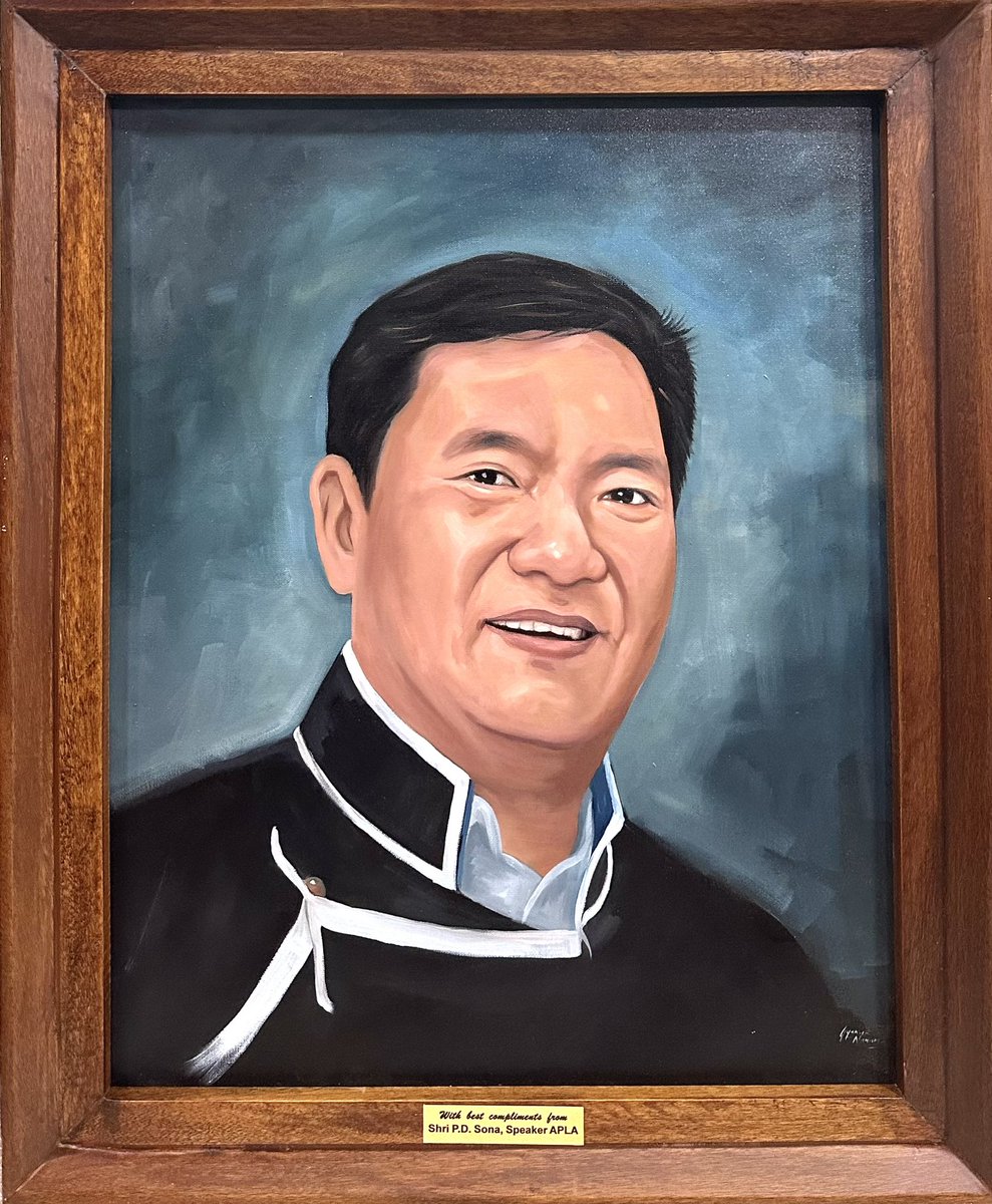 I was pleasantly surprised to receive this beautiful portrait painting of me, gifted by Hon Speaker Shri <a href="/pasang_sona/">Pasang Dorjee Sona</a> Ji, at the start of today’s Assembly session.

All Hon’ble Members too were individually gifted with their portrait paintings. I must appreciate Hon Speaker Sona