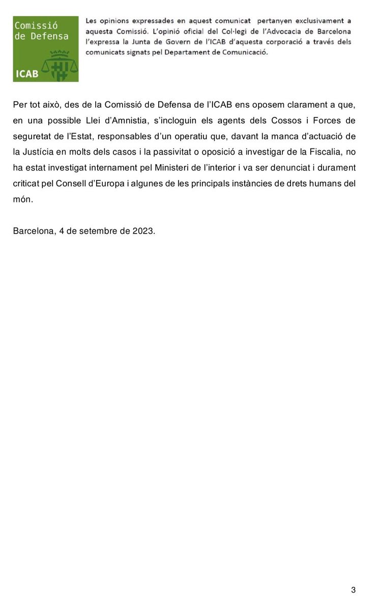 Comissió de Defensa ICAB tweet media