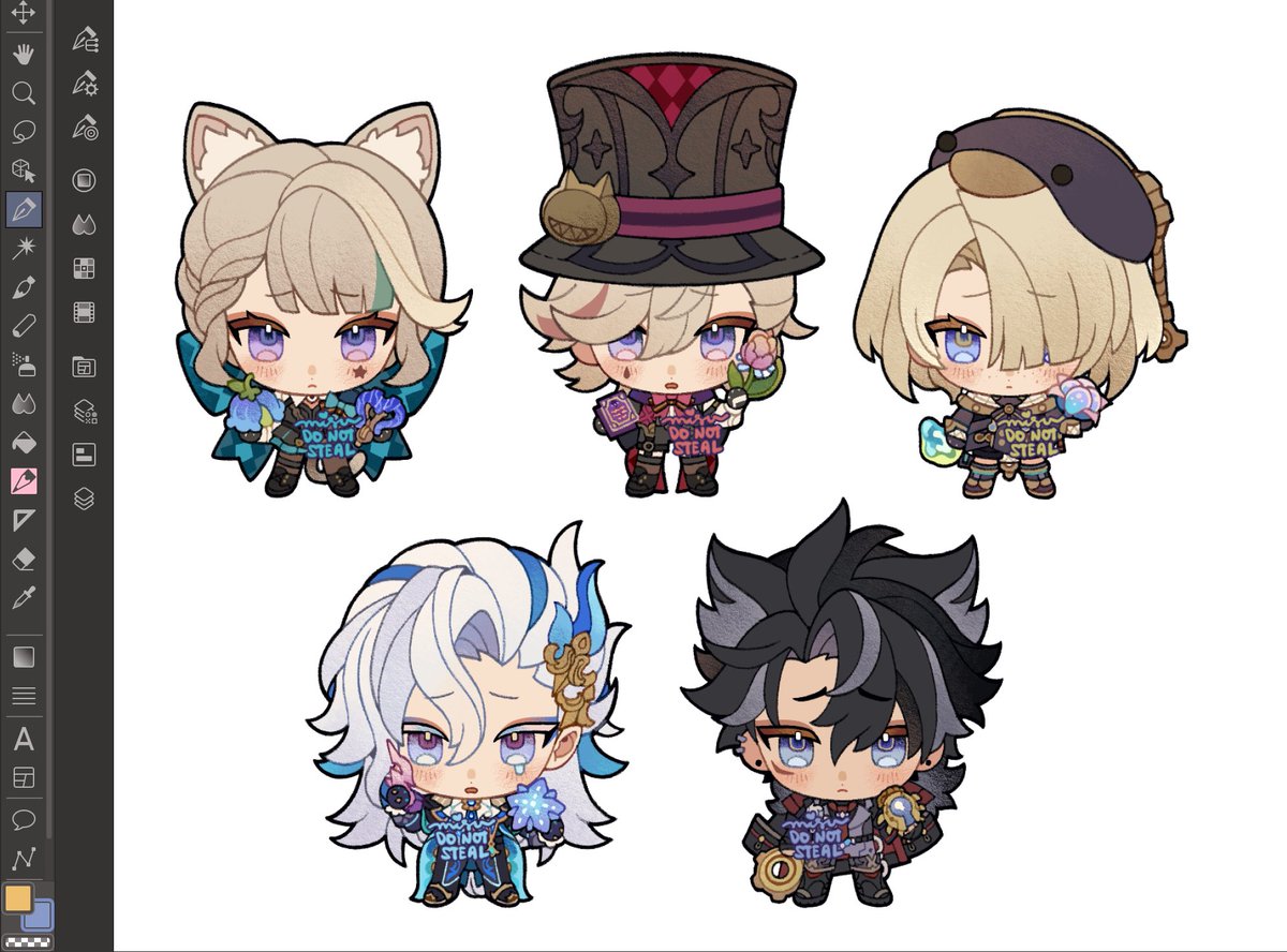 「addition to the tiny standees!   」|Misu 😓🤡 @ packing orders 💪 + doujima F-10 ✨️のイラスト