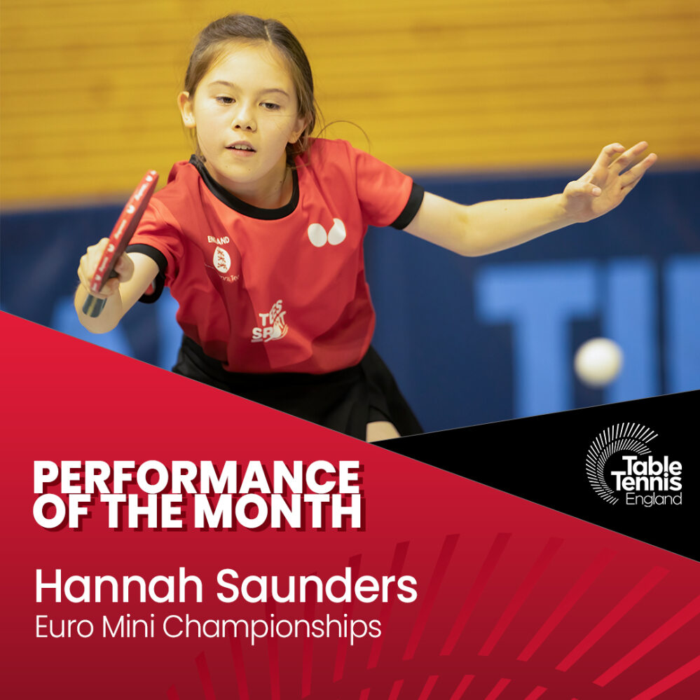 TableTennisENG's tweet photo. Congratulations to Hannah Saunders of @ArchwayTtc, the very first winner of our Performance of the Month award, as selected by the national coaching team πͺπ Well done Hannah ππ―
For more on the story, visit https://t.co/VP7dP1QLNV
#tabletennis #england #PerformanceOfTheMonth https://t.co/G2TbizXBul