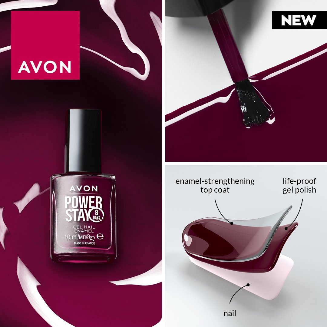 SassyLou31's tweet photo. Power Stay Gel Nail Enamel ... Not only does it last 8 days, but it's so glossy and plump 😍 Wanna know the secret? 🤫 It's all about the Top Coat. 
#Avon #MakeUp #AvonMakeUp #NailPolish #NailColour #NailVarnish #NailEnamel #GelNails #PowerStay

https://t.co/Eo3cvV8oz6 https://t.co/nvblF8hATz