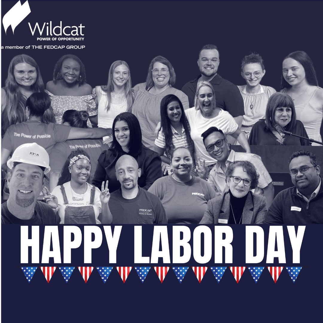 WildcatServCorp's tweet photo. This Labor Day, we honor our exceptional team for their hard work and dedication to breaking down barriers to economic well-being for those we serve. Labor Day serves as a reminder of the power of collective effort and the strength of every member of the Wildcat &amp; Fedcap family! https://t.co/VUl3w1qFw6