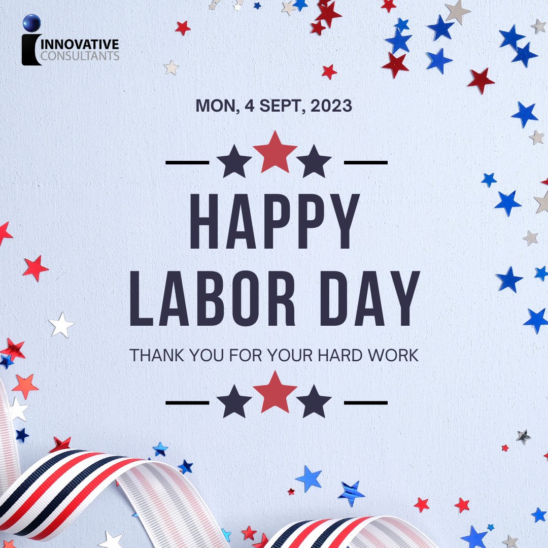Today, we salute the spirit of hard work, the backbone of our nation. Your contributions make our nation great. Enjoy a well-deserved day off with loved ones! 💪🎉 

#LaborDay #USA #Celebrate #USA #LaborDay2023 #IC