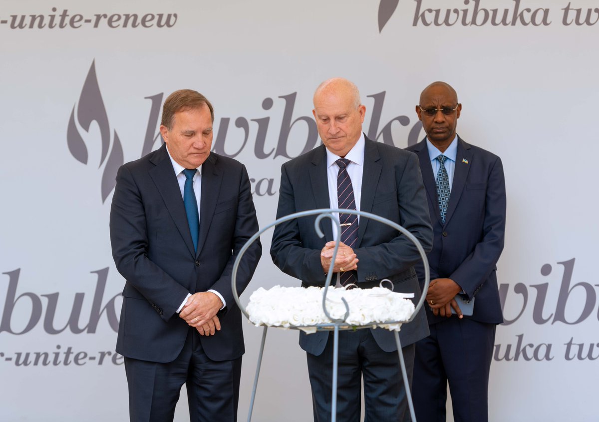 Kigali_Memorial's tweet photo. Welcomed earlier today, the Sweden's former Prime Minister, Mr. Stefan Löfven who visited to pay respects to the victims of Genocide against the Tutsi. https://t.co/wYTXgGh2VG