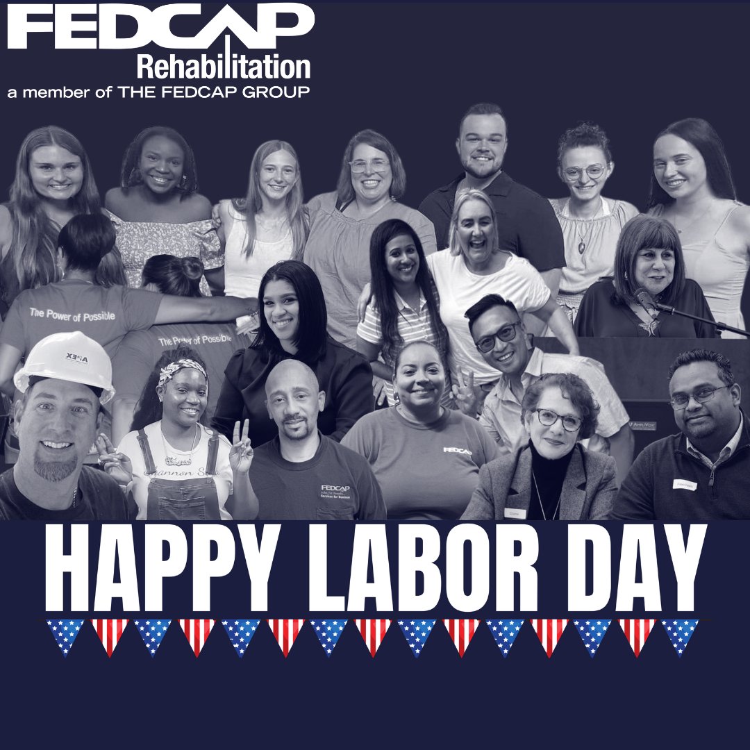 fedcaprehab's tweet photo. This Labor Day, we honor our exceptional team for their hard work and dedication to breaking down barriers to economic well-being for those we serve. Labor Day serves as a reminder of the power of collective effort and the strength of every member of the Fedcap family! https://t.co/8QUqIQScfU