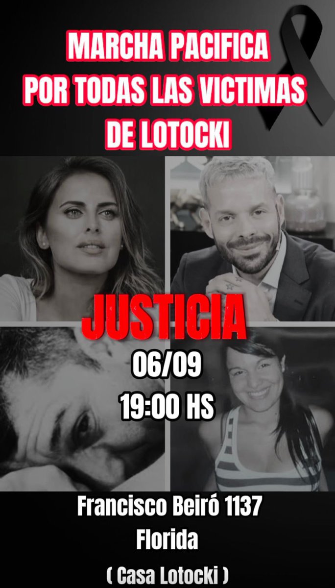 politopj's tweet photo. ⭕️Próximo miércoles habrá una marcha frente a la casa de Lotocki. Estarán amigos de Silvina Luna y victimas de mala praxis. https://t.co/OCfvyG19kh