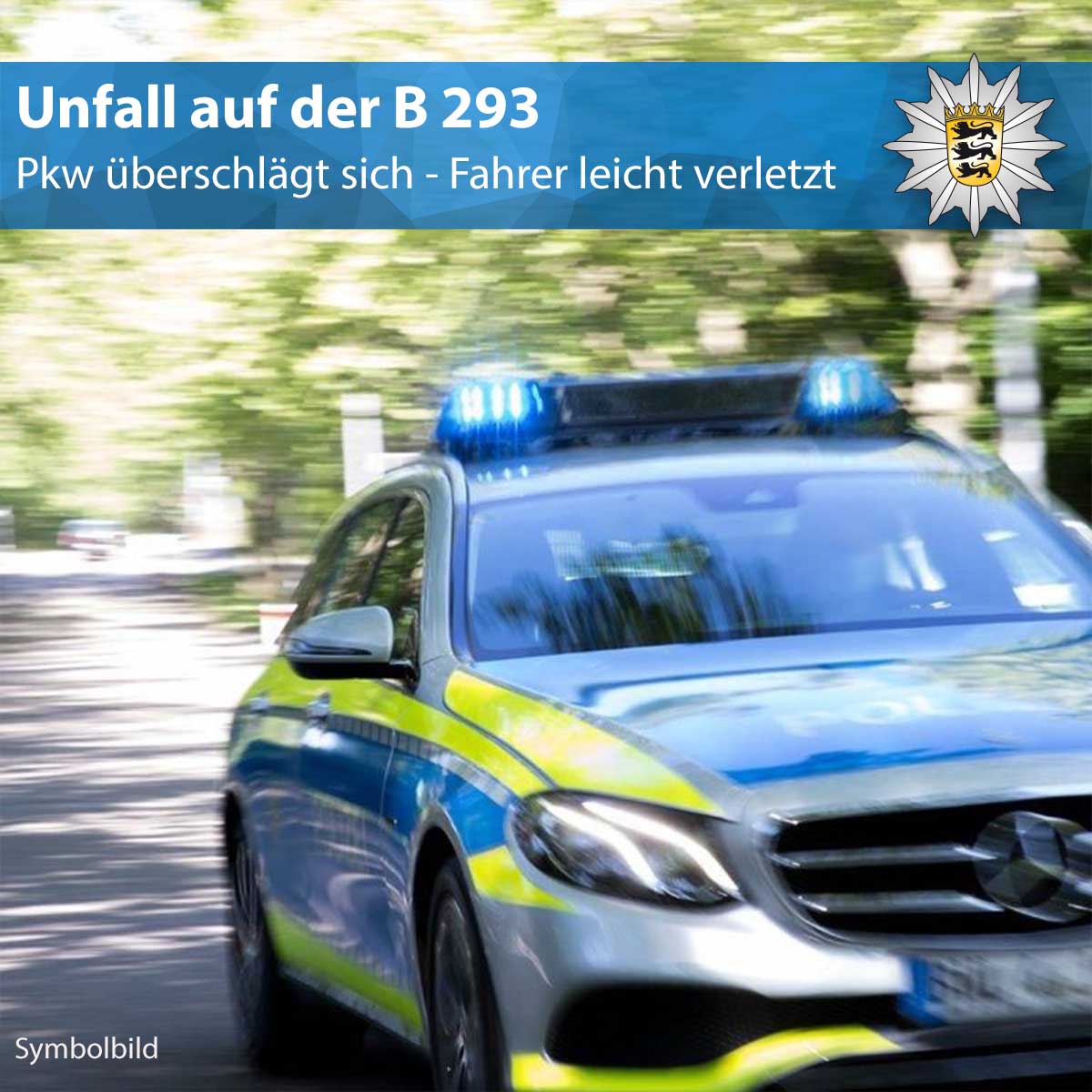 Polizei_KA's tweet photo. +++ 📍 #Sulzfeld: #Pkw überschlägt sich alleinbeteiligt auf der #B293 +++
Der 36-jährige #Fahrer stand mutmaßlich unter #Alkohol- und Betäubungsmitteleinfluss und wurde leicht #verletzt.
Hier geht's zur PM: https://t.co/kTOEPlS5gz
Eure #Polizei #Karlsruhe https://t.co/cjWpPEqMgx