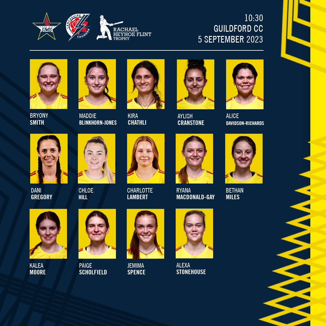 🤩Squad news!

A squad of 14 has been named ahead of tomorrow's return of the RHFT!

🆚 <a href="/Thundercric/">Thunder Cricket</a> 
🗓️ Tuesday 5th September
📍 <a href="/GuildfordCC/">Guildford CC</a> 
⏰ 10:30am
🎟️ FREE ENTRY