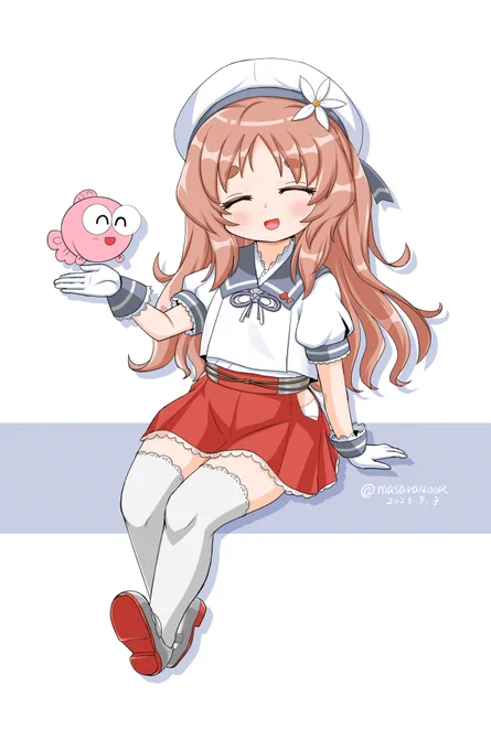 #艦これ版深夜の真剣お絵描き60分一本勝負 #艦これ版真剣お絵描き60分一本勝負_20230903屋代ちゃんいつもニコニコしてる気がする 