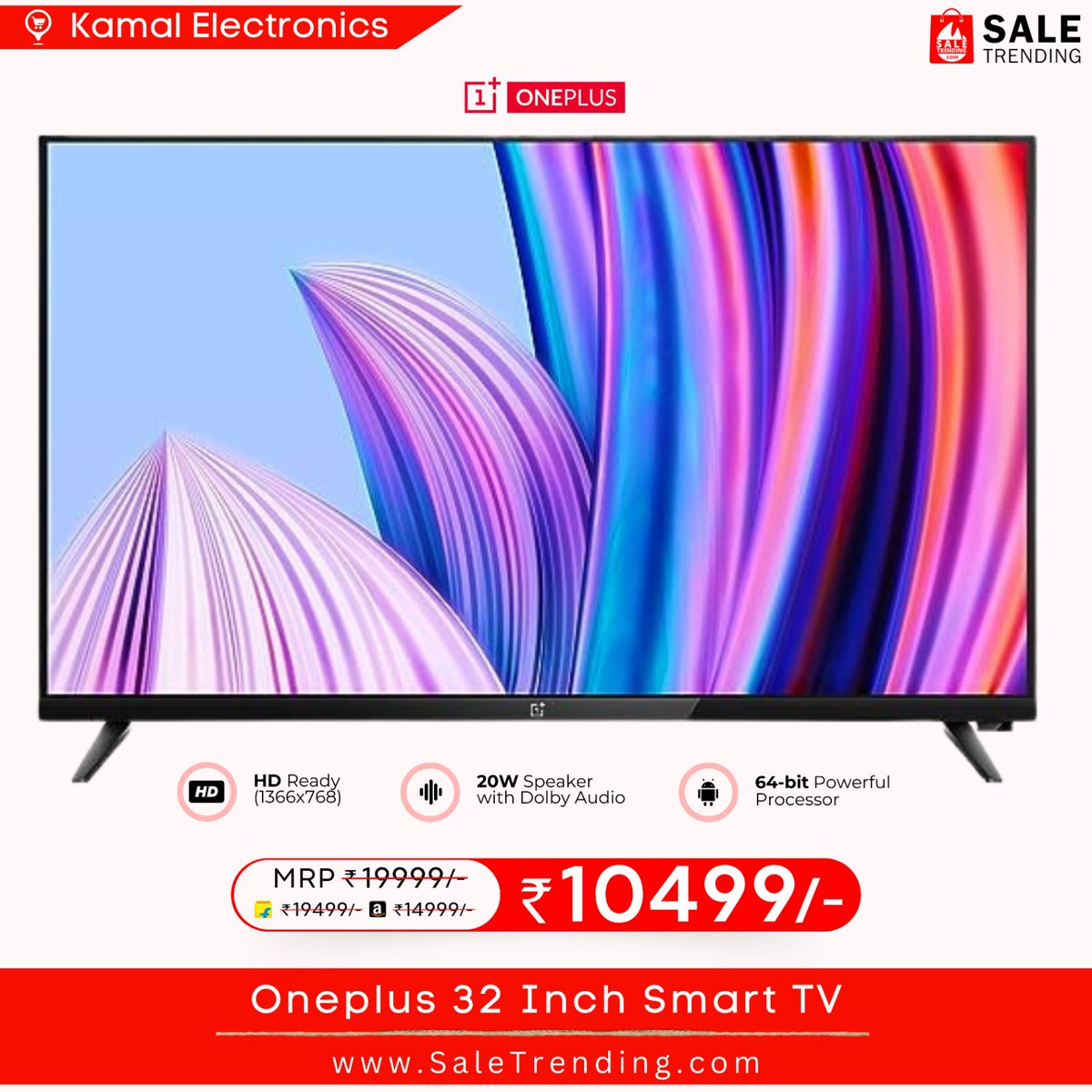 SaleTrending's tweet photo. Get ready to elevate your viewing experience with a special discount on the OnePlus 32 inch Smart TV 🔥
.
🛒Product Link
https://t.co/FIqulN55p3
.
Visit : https://t.co/3eDOBpgmlg for more exciting offers.🔥🔥
.
#smarttv #smartled #oneplus #deal #sale https://t.co/5wBB9zu5U9