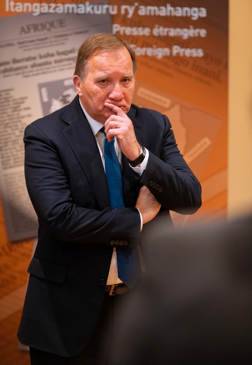 Kigali_Memorial's tweet photo. @SwedeninRW @RwandaMoD Accompanied by @SweAmbRwanda, Mr. Stefan Löfven and his delegation toured memorial exhibition that details the causes, reality and consequences of the Genocide against the Tutsi as well as the incredible stories of post-genocide reconstruction. https://t.co/7DAGMHHz4A