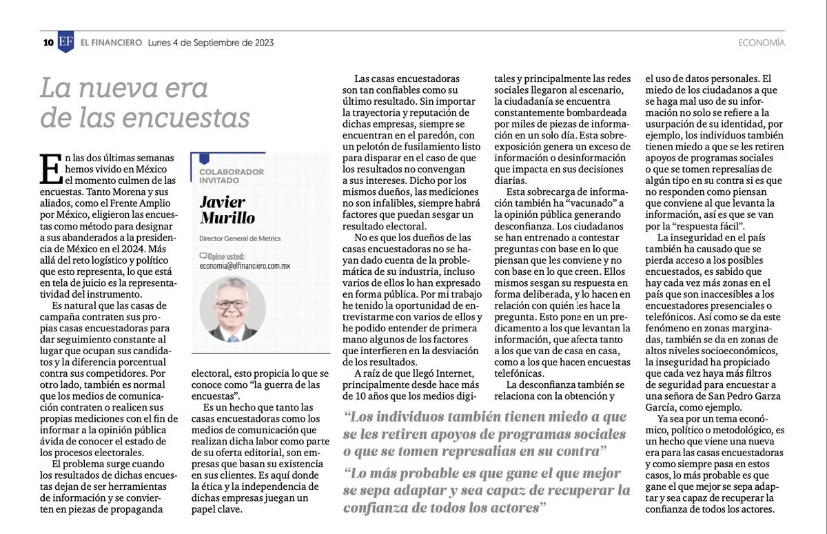 javiermurillo_'s tweet photo. De regreso a @ElFinanciero_Mx impreso. https://t.co/QonafMdmZo