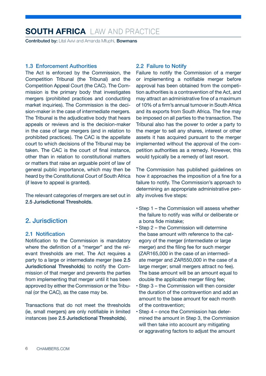 CompetLawAfrica's tweet image. INSIGHTS 🇿🇦| #CompetitionLaw partners, Lital Avivi and @MfuphiA, wrote the South African chapter in @ChambersGuides #MergerControl 2023 global practice guide. Read the complete chapter here: bit.ly/3EpuaX2