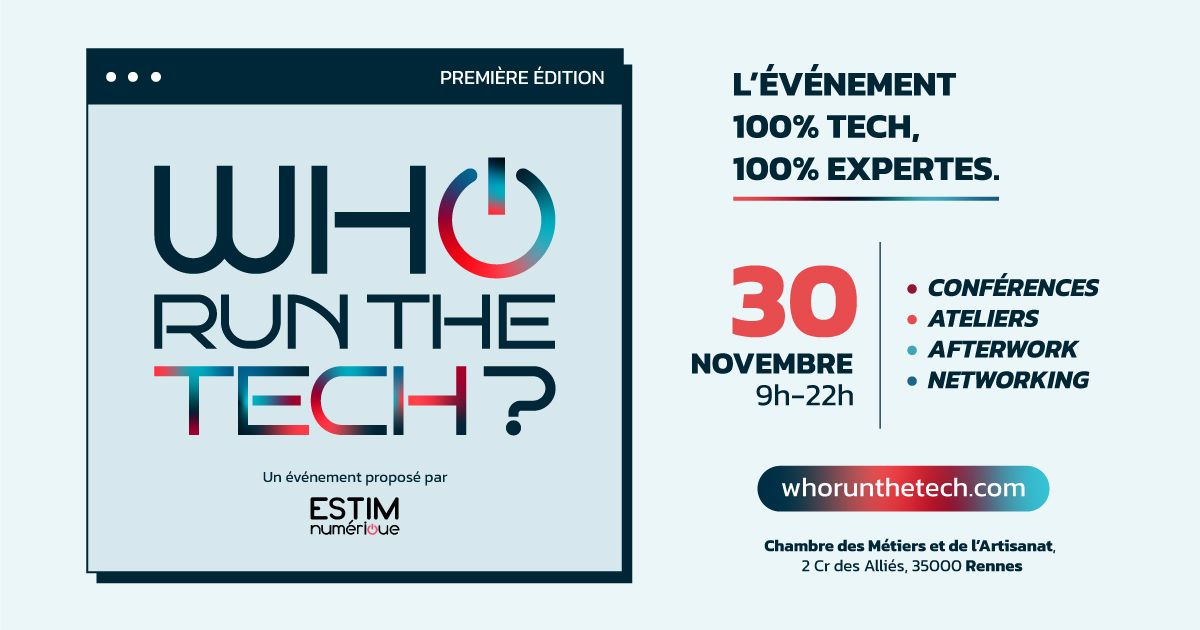 🔜 WHO RUN THE TECH ? by @ESTIMnumerique 

📣 Le CFP est ouvert aux femmes et minorités de genre jusqu'au 7 septembre 2023 à 23:59 ⚠️

🌐 whorunthetech.com