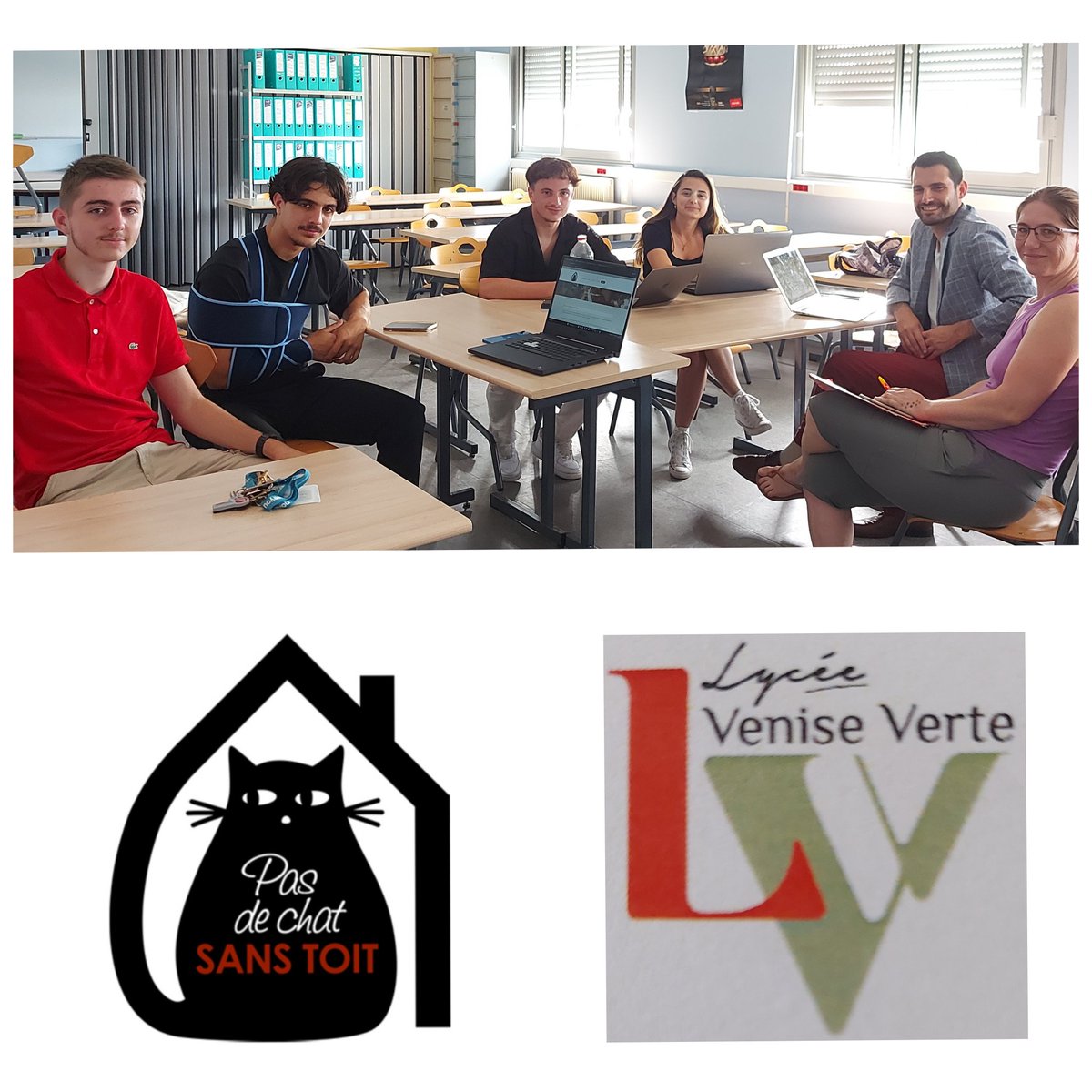 LvvNumerique's tweet photo. C'est la rentrée et déjà des projets pour nos apprentis de #BTS #NDRC au lycée  #VeniseVerte @NiortAgglo ! Partage des valeurs, éthique &amp; bien-être #ESS ➡️ 🙏 à l'association "Pas de chat sans toit" et à #CedricR, enseignant à l' initiative du projet. @acpoitiers  @LESPER_France https://t.co/u5FqJevoXT