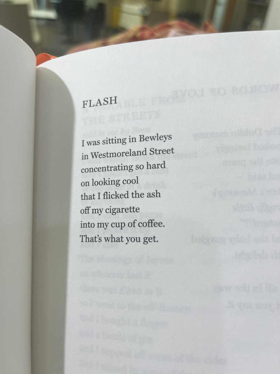 Reading ‘In Dublin, They Really Tell You Things’ by Pat Ingoldsby.
This poem in particular caught my heart. 
A perfect balance of humour and truth. 
I think we’ve all been in this place at least once. Grá mór to all that can admit it. 
#patingoldsby #dublinpoet #poetryireland