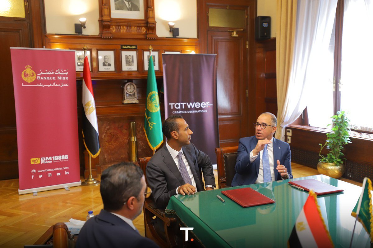 Tatweer_Misr's tweet photo. In line with its vision of creating Cashless communities, Tatweer Misr signs a partnership agreement with @BanqueMisr  to provide electronic payment services for Tatweer Misr’s clients.

#TatweerMisr
#CreatingDestinations https://t.co/dc5WMNYBe5