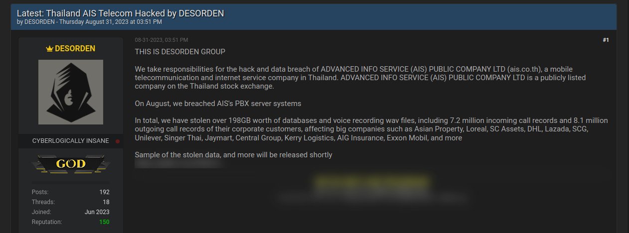 AIS Tayland siber saldırısı