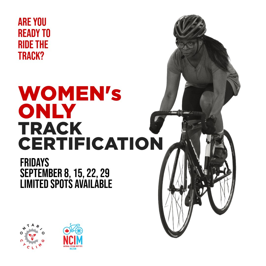 Join NCIMs Women's Only Track Certification program in September and get ready for the upcoming Track Season. 
👉🏽 ontariocycling.org/event/23-women…
#DiscoverOntarioCycling #TrackCertification