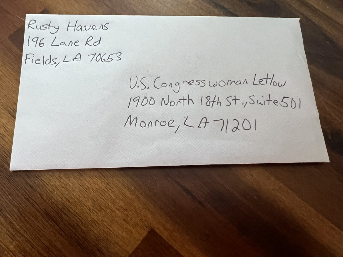 rusty_havens's tweet image. When a legislative aide tells you her boss would respond better to a written letter than a call, you write a letter. #AnythingForAdvocacy #EndOSEC