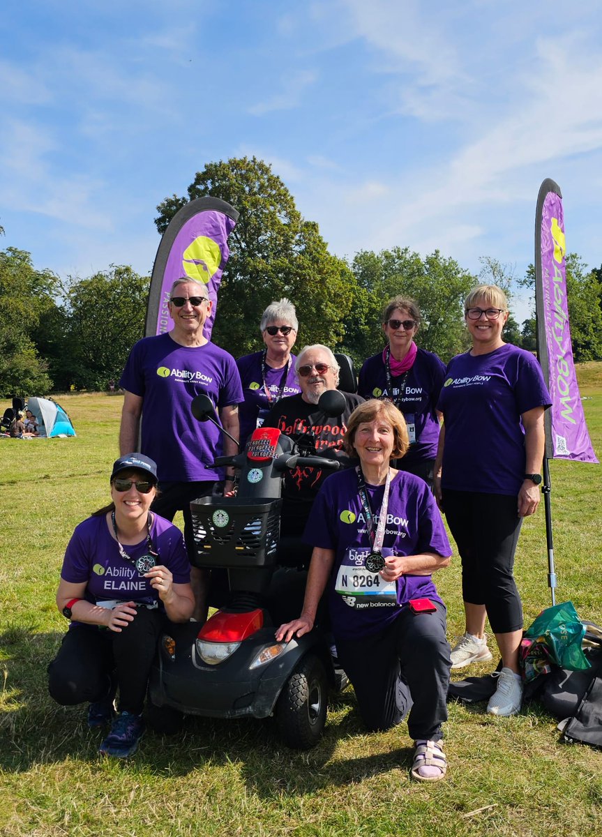 abilitybow's tweet image. Celebrating our fundraising runners and Nordic Walkers taking part in @TheBigHalf 
A big THANK YOU to everyone who took part on this scorching Sunday to raise funds for our charity. #WeRunAsOne #halfmarathon #disabilityexercise