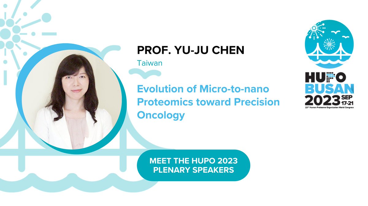 Exciting news to wrap up our Plenary Speaker lineup for #HUPO2023! Introducing Prof. Yu-Ju Chen, our fifth and final speaker. Get ready to explore the 'Evolution of Micro-to-nano Proteomics toward Precision Oncology' in her captivating presentation. Don't miss this opportunity…