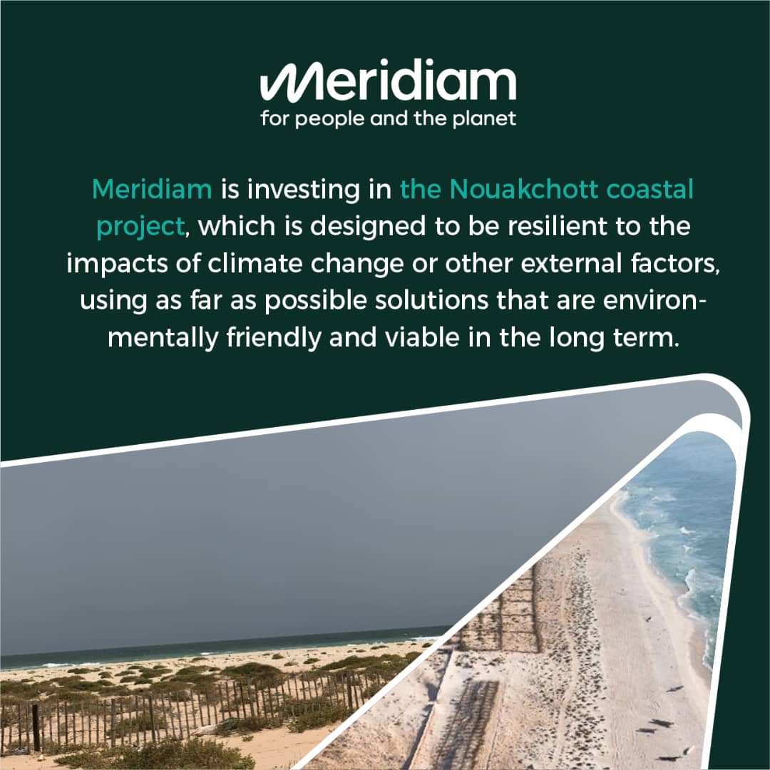 Meridiam's tweet photo. .#Meridiam and the #Mauritanian government created a mixed economy company aiming at developing and financing a project to protect the city of #Nouakchott from coastal erosion and flooding risks, while enhancing the #urbanintegration of the #coastline, benefiting residents https://t.co/58FZrPT41O