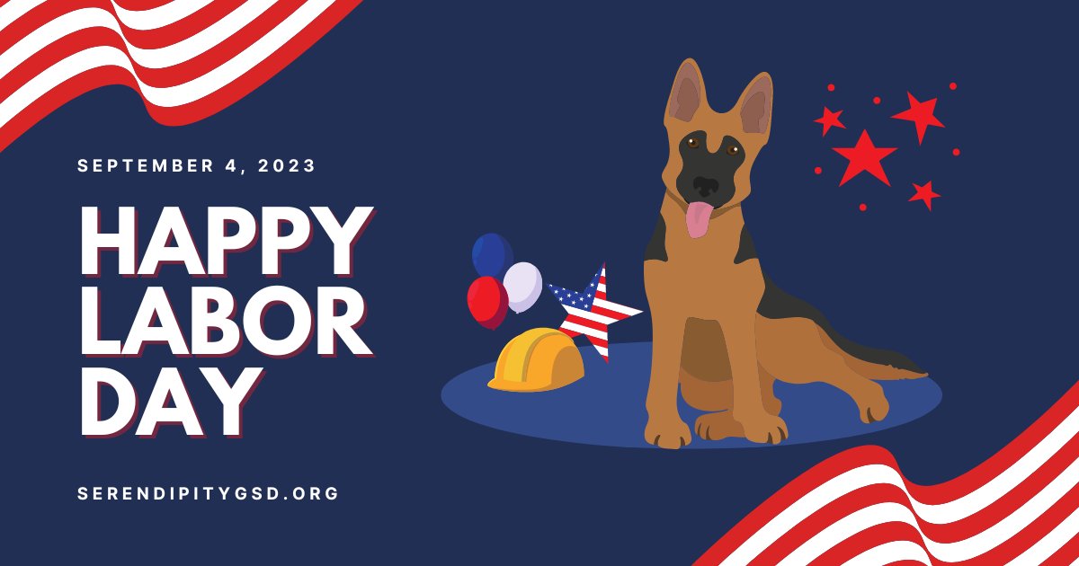 Wishing a safe and happy Labor Day to our friends and supporters! 
💚
#SGSDR #STLDogs #STLDogRescue  #GSDRescue #GSDLove