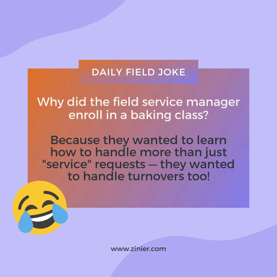 zinier's tweet image. Get Set to Grin: Your Daily Joke Fix is Here! 😄 
#dailyfieldjoke