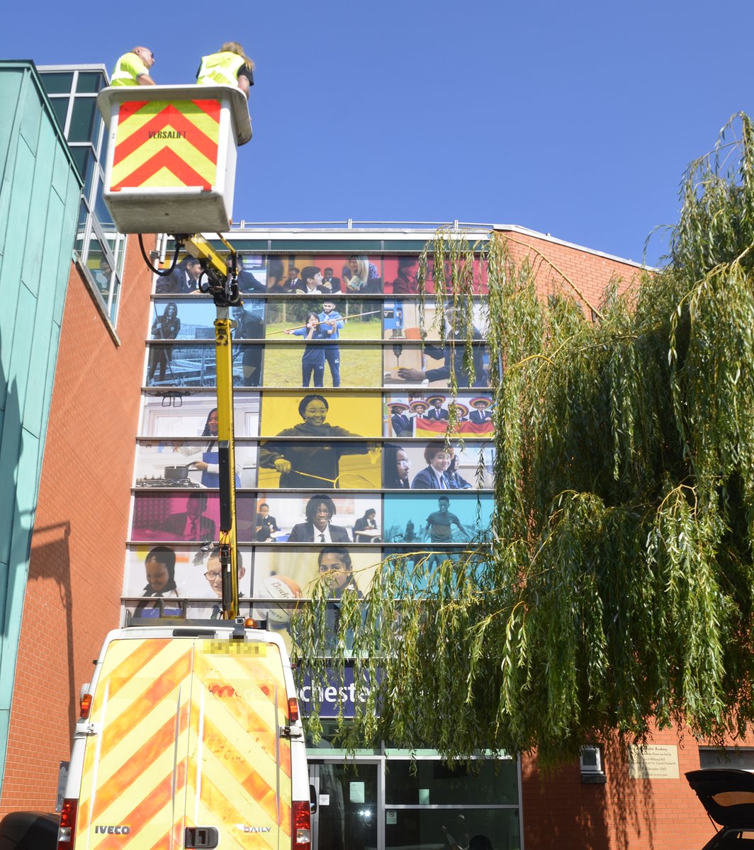 McrAcademy's tweet photo. We're thrilled with how our new photo collage is looking at our main school entrance! Thanks to @themediavillage who designed and installed it outside school today, it's great to see this amazing display in place ready to Make Manchester Magic this term!
#MakeManchesterMagic https://t.co/NVahtOiQ1k