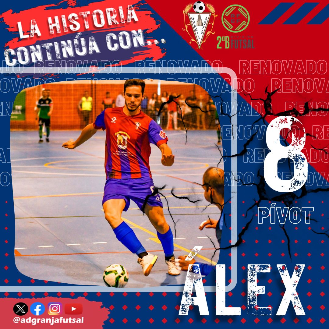 💥Renovación💥
👉ÁLEX SÁNCHEZ
👉Pívot
👉 7ª Temporada
👉Comenzó siendo un niño con nosotros y cada año se convierte en mejor jugador. Calidad y técnica sin límites de otro pilar fundamental del equipo que dará mucho al equipo en Segunda B.
#LaHistoriaContinúa #GranjaFutsal