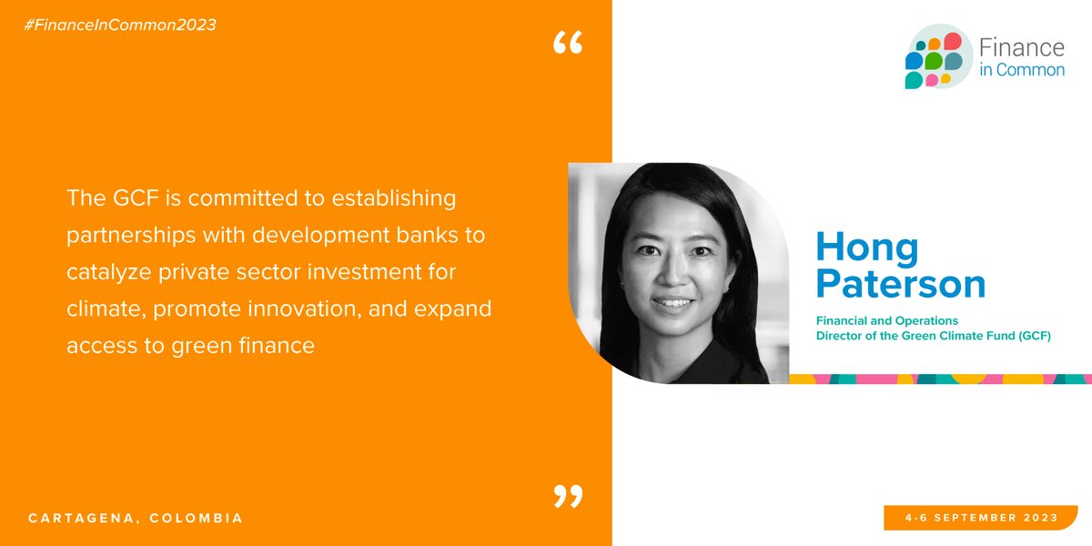 FinanceInCommon's tweet photo. @igoldfajn @DBSA_Bank @RemyRioux @AFD_en @AFD_France @RiouxRemy @LuisAntoRamirez QUOTE | from Hong Paterson, the COO &amp; CFO of @theGCF for this #PLENARY1 https://t.co/bsHAhSlnyg