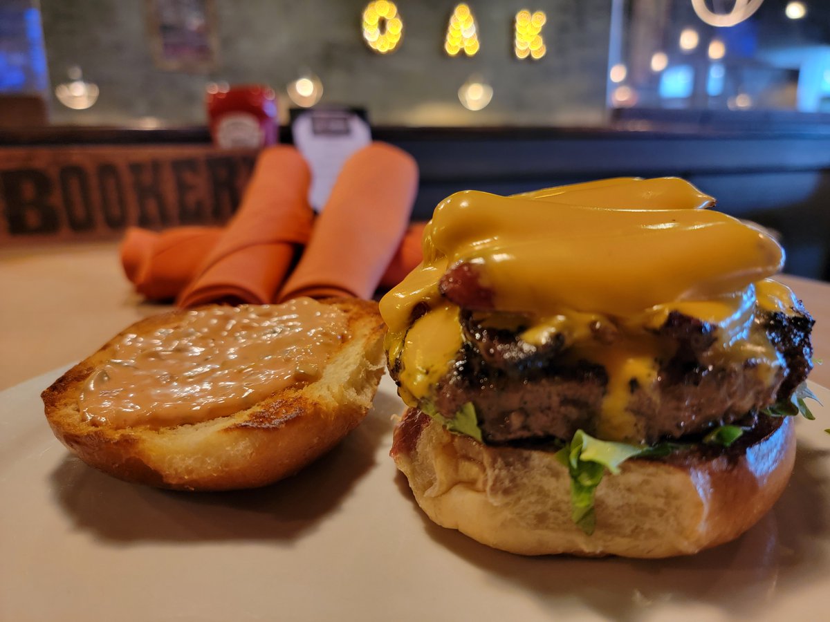Open at 11 AM on Labor Day

Half Pound Angus Beef Burger on a Toasted Brioche Bun with Special Sauce, Lettuce and Onion topped with Thick Cut Bacon, Two All Beef Hot Dog Sliders and American Cheese served with your choice of a Smokin Scratch Made Side and a Pickle - $16.50