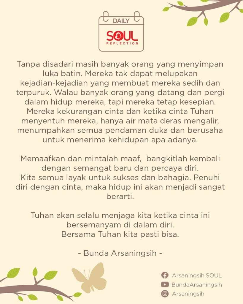 rika_tsan's tweet photo. Sampai aku menemukan pembelajaran Ketuhanan dari Bunda @Arsaningsih.

Sejatinya orang yg kesepian adalah org yg kekurangan Cinta Tuhan. 

#KarmaReinkarnasi #MisteriSemesta #SpiritualModern #MeditasiOnline #MisteriMeditasi #SpiritualGaul #MeditasiGuru https://t.co/MtiyABmZ4s