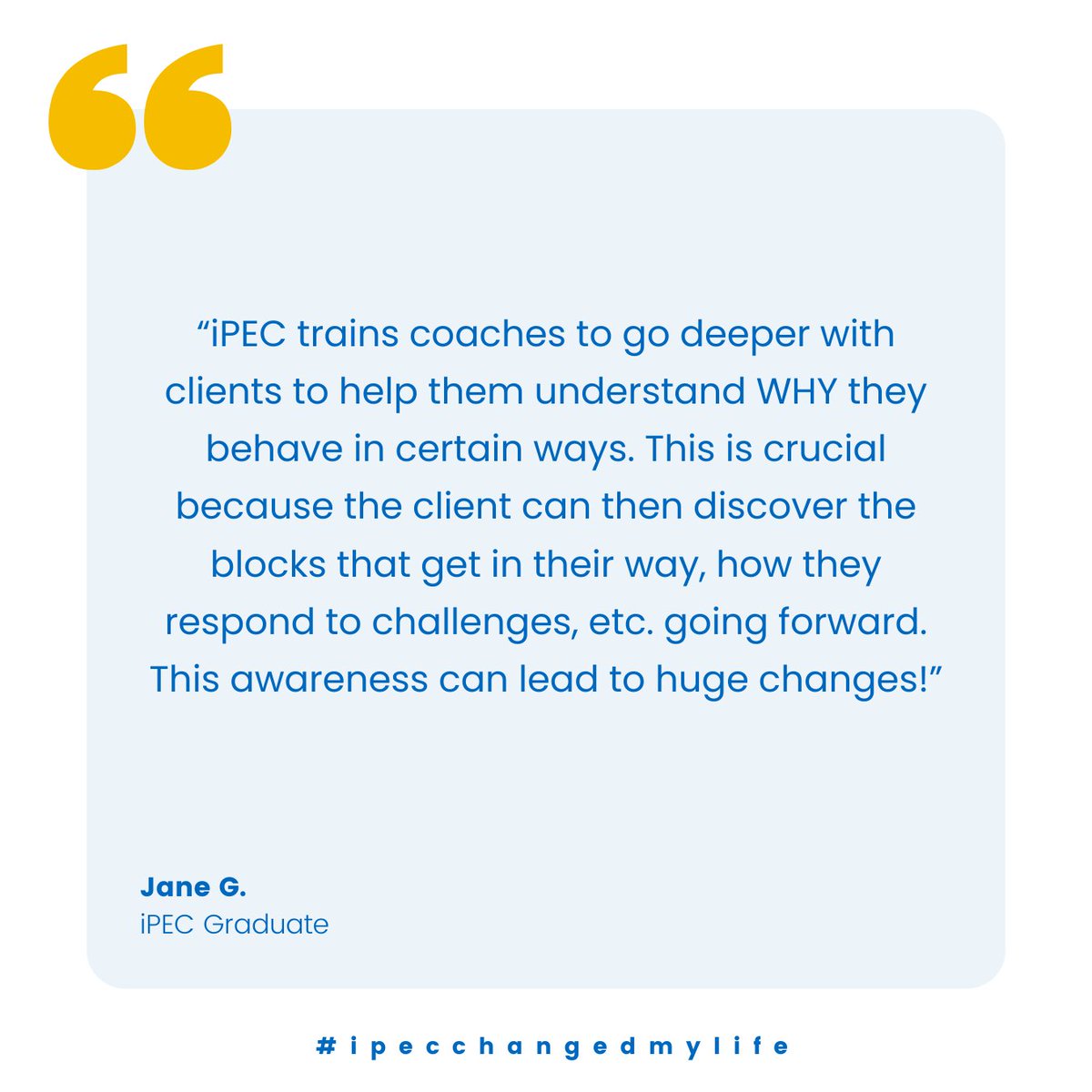 “This awareness can lead to huge changes!” 🙌

What big shifts could you experience in your life if you chose to train with iPEC? Read more about what the experience did for Jane’s life (and the lives of her clients).