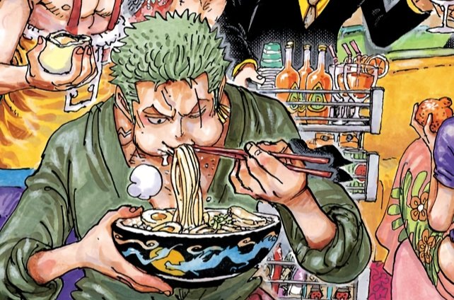 ichigoginchan's tweet photo. zoro often calls sanji "shit-cook" but look at him eating the food sanji prepared he's eating it like there's no tomorrow 🥹 https://t.co/okfynwlAZG