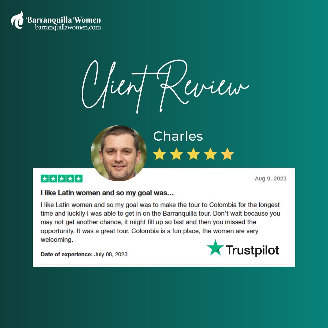barranquillawo1's tweet image. Thank you for this review, Charles! We're glad you had a great tour and hope you found the Latina love of your life. 🥰😍

Are you ready to search for your Latina match? 💕

Keep posted on our next tour here: 👉bit.ly/Barranquillawo…

#clientreview #testimony #singlestour