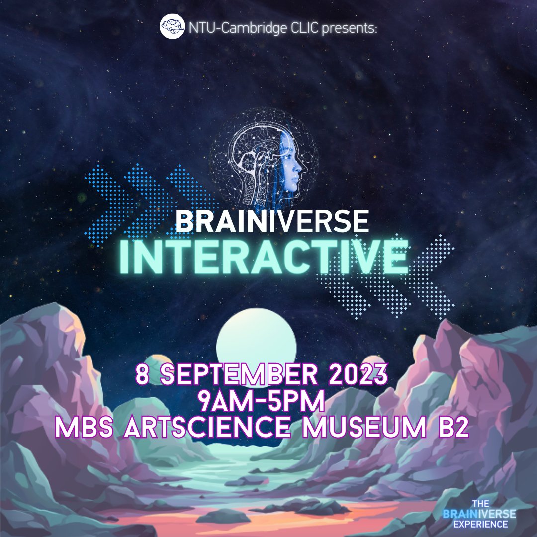 NTU-Cambridge CLIC (@ntu_cam_clic) on Twitter photo We have showcased the Brainiverse, now immerse yourselves and let's get interactive! โจ
Join us for The Brainiverse Interactive on ๐ ๐๐๐ฉ๐ญ๐๐ฆ๐๐๐ซ ๐๐ซ๐จ๐ฆ ๐๐๐ฆ ๐ญ๐จ ๐๐ฉ๐ฆ ๐๐ญ ๐ญ๐ก๐ ๐๐๐ ๐๐ซ๐ญ๐๐๐ข๐๐ง๐๐ ๐๐ฎ๐ฌ๐๐ฎ๐ฆ! ๐ We have showcased the Brainiverse, now immerse yourselves and let's get interactive! โจ
Join us for The Brainiverse Interactive on ๐ ๐๐๐ฉ๐ญ๐๐ฆ๐๐๐ซ ๐๐ซ๐จ๐ฆ ๐๐๐ฆ ๐ญ๐จ ๐๐ฉ๐ฆ ๐๐ญ ๐ญ๐ก๐ ๐๐๐ ๐๐ซ๐ญ๐๐๐ข๐๐ง๐๐ ๐๐ฎ๐ฌ๐๐ฎ๐ฆ! ๐
