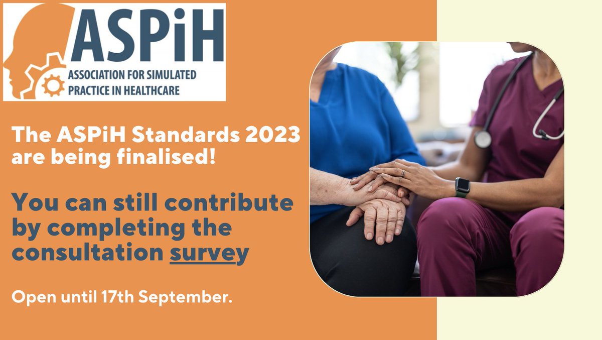 The ASPiH Standards 2023 are being finalised!
You can still contribute by completing a short consultation survey using the link below.
docs.google.com/forms/d/e/1FAI…