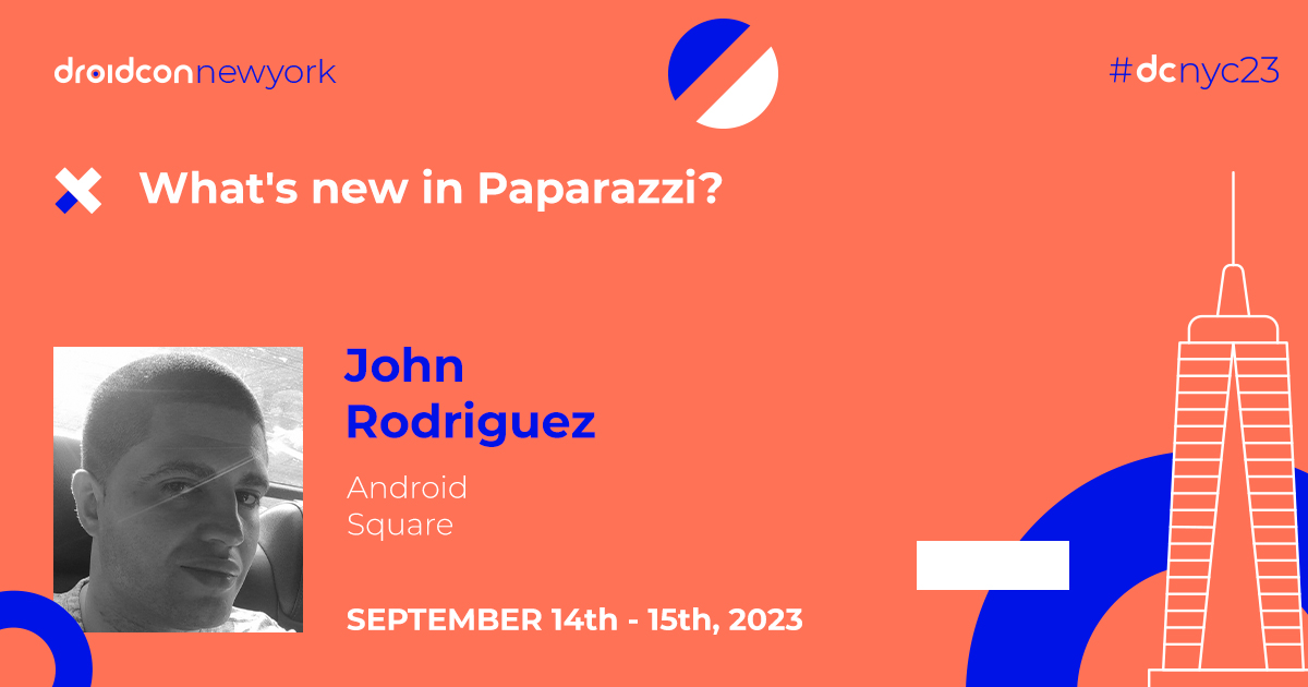 An unmissable talk at #dcnyc23 🍎 @jrodbx will give an overview of how #Paparazzi works, followed by an update on what the Cash App #Android team has been working on since then. Full abstract here: nyc.droidcon.com/john-rodriguez/