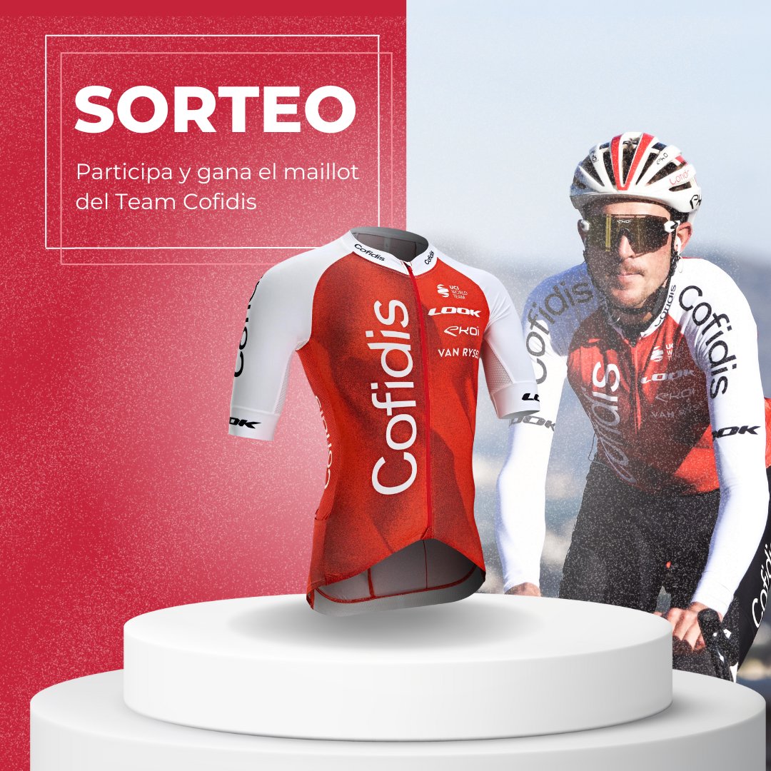 ciclistacofidis's tweet photo. Nueva semana de @lavuelta con un nuevo  𝙎 𝙊 𝙍 𝙏 𝙀 𝙊  de un maillot del @TeamCOFIDIS. 🤩

🔺 Menciona a dos amigos 
🔺 Da RT y MG
🔺 Sigue a @ciclistacofidis 

Participa hasta el 07/09. El 8/09 anunciaremos al ganador. ¡Suerte! ☘️
Bases: https://t.co/3j9vQ8qlDk https://t.co/YFcY5fA1Vg