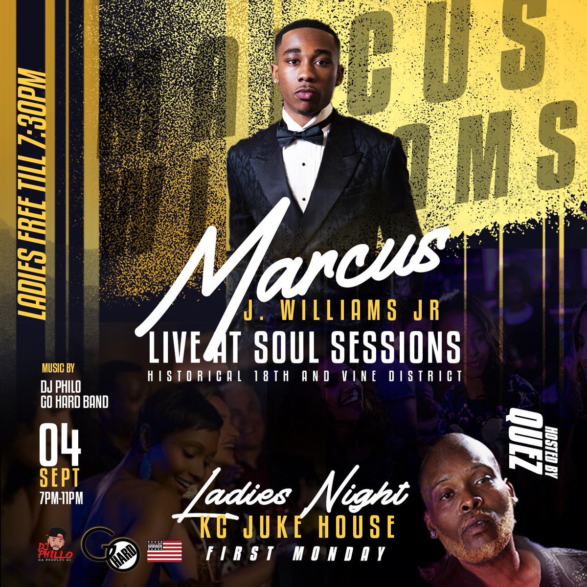 MMBliving's tweet photo. ‼️🔥TONIGHT 🔥‼️ Don’t miss FIRST MONDAY/LADIES NIGHT @ @KcSoulSessions w/ guest feature Marcus J Williams Jr. 🙌🏽 Ladies #FREE till 7:30pm ⚠️ #LaborDayEdition Doors open at 7pm https://t.co/gsZVSOmY1l