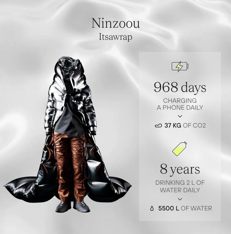 Check what the carbon footprint and water usage of your next digital look is with <a href="/dressx/">AndyG 💎</a>! Introducing DRESSX Sustainability Index ♻️ now available for over 4000 looks on dressx.com and the <a href="/dressx/">AndyG 💎</a> app 🔥

For over 3 years, <a href="/dressx/">AndyG 💎</a> has been researching the