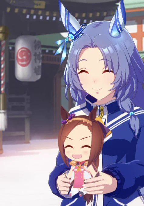 うちのトレーナーが鳥の姿になってるのは、勝負服の呪いと女神様の気まぐれによる設定だそうです。 