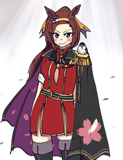 うちのトレーナーが鳥の姿になってるのは、勝負服の呪いと女神様の気まぐれによる設定だそうです。 