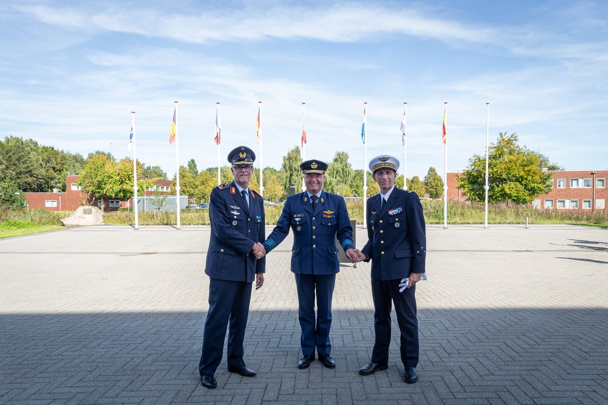 EATC_'s tweet photo. Today, #4September2023, 🇫🇷Major General Franck Mollard took over the command of #EATC from 🇩🇪Major General Andreas Schick.
The ceremony took place at #Eindhoven Airbase under the lead of 🇧🇪 Air Chief, Major General Thierry Dupont, chairman of the #MATraC.
#TogetherWeGoBeyond https://t.co/CVgSFGBJGC